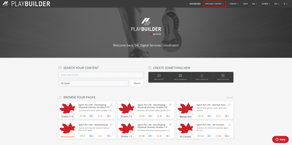 How to search for content on playbuilder